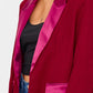 Burgundy Tuxedo Oversized Blazer